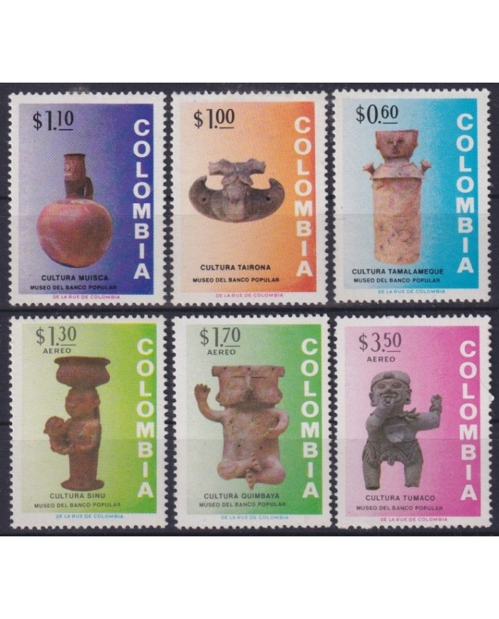 F-EX60439 COLOMBIA MNH ARCHAELOGY MUISCA SINU TAIRONA TUMACO QUIMBAYA.