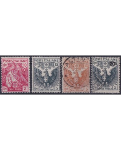 F-EX60457 ITALY 1915-16 RED CROSS NO GUM - FINE USED +30€.