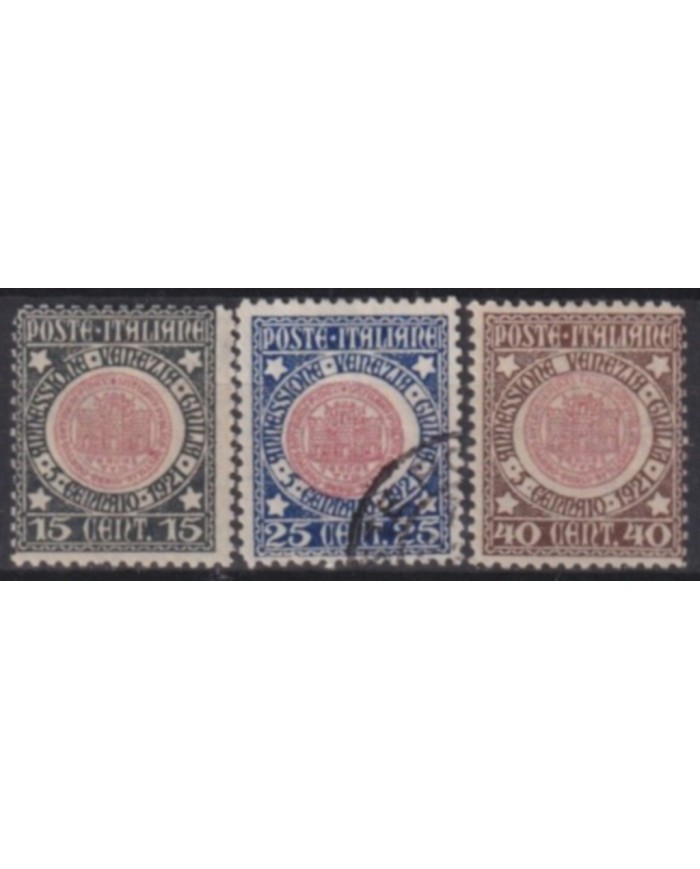 F-EX60459 ITALY 1921 VENEZIA GIULIA ANNIVERSARY OF ANEXATION NO GUM-FINE USED +15€.