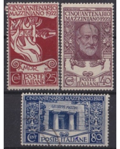 F-EX60461 ITALY 1922 MAZZINI ANN. FINE USED - NO GUM +40€.