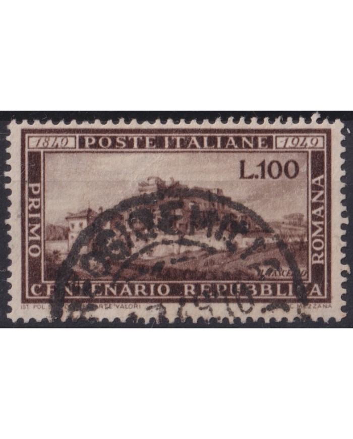 F-EX60930 ITALY 1949 USED REPUBLICA ROMANA +120€.