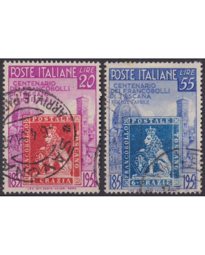 F-EX60923 ITALY 1951 USED TUSCANY CENTENARY STAMPS +40€.