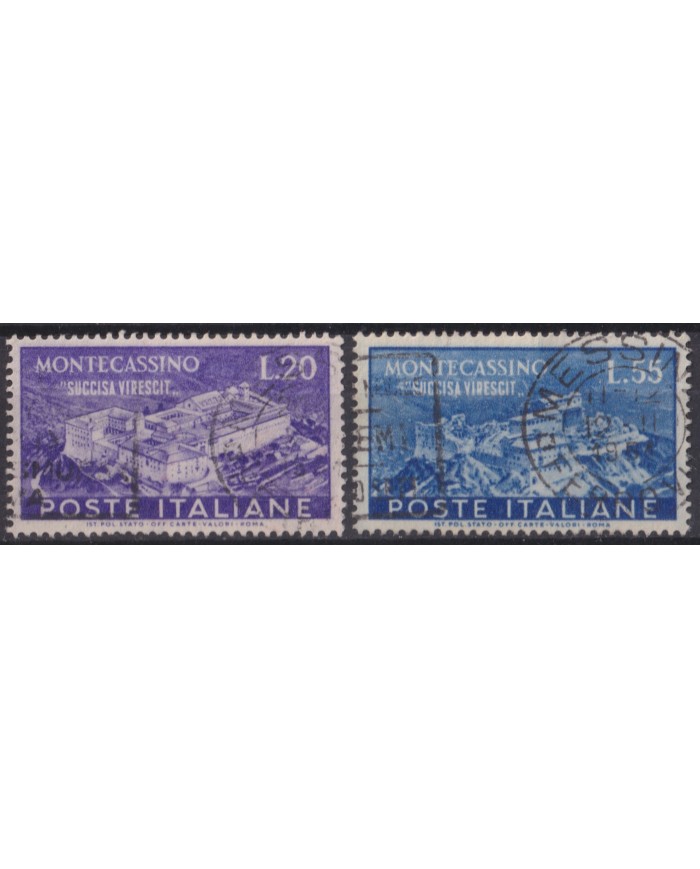 F-EX60921 ITALY 1951 USED MONTECASSINO ABBEY CHURCH +50€.