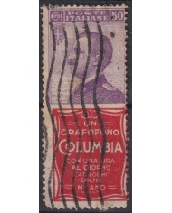 F-EX60912 ITALY 1924-25 50c ADVERTISING GRAFOFONO COLUMBIA MUSIC FINE USED.