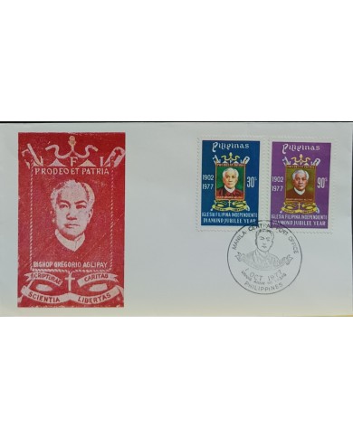 F-EX60673 PHILIPPINES IS 1977 FDC BISHOP GREGORIO AGLIPAY.