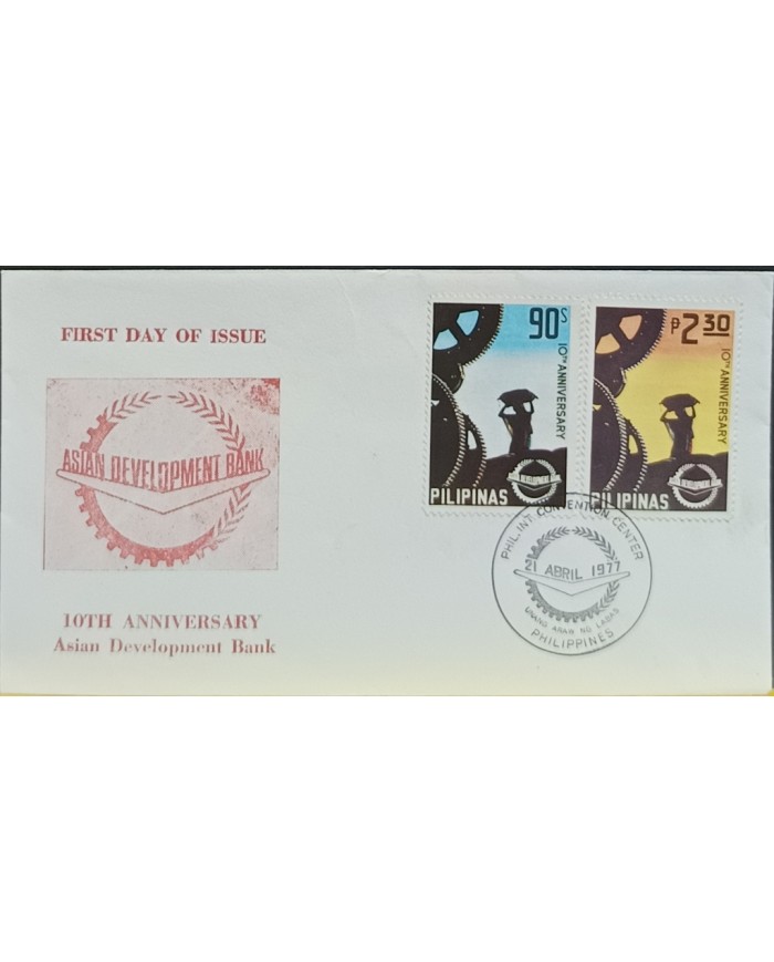 F-EX60663 PHILIPPINES IS 1977 FDC 10th ANNIV ASIAN DEVELOPMENT BANK.