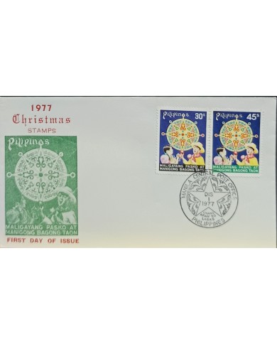F-EX60670 PHILIPPINES IS 1977 FDC CHRISTMAS NAVIDAD CHILDREN.