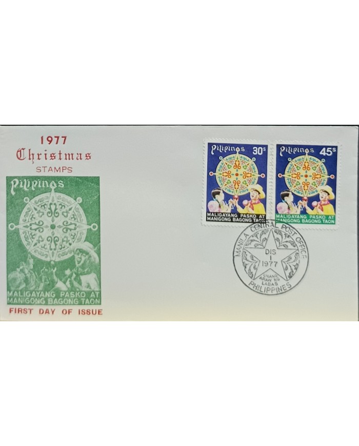 F-EX60670 PHILIPPINES IS 1977 FDC CHRISTMAS NAVIDAD CHILDREN.