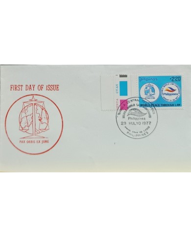 F-EX60677 PHILIPPINES IS 1977 FDC WORLD LAW CONFERENCE.