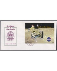 F-EX59765 ANTIGUA & BARBUDA 2006 FDC FIRST MANNED ON THE MOON SPACE COSMOS.