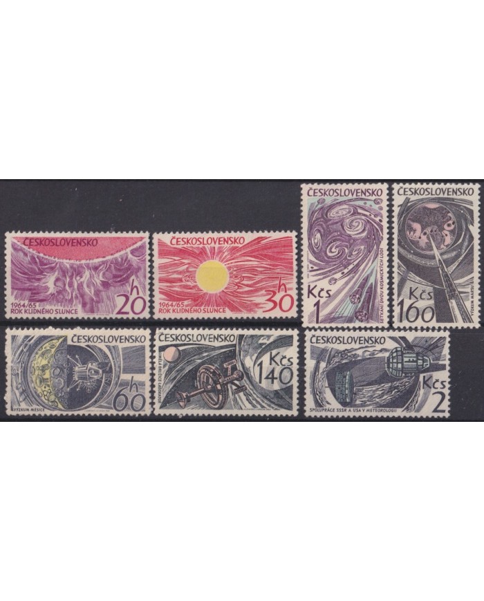 F-EX60305 CZECHOSLOVAKIA MNH 1965 SPACE COSMOS QUIET SUN SATELLITE ROCKET.