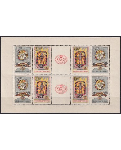 F-EX59751 CZECHOSLOVAKIA MNH 1962 PRAHA EXPO SPACE COSMOS AGRICULTURE.
