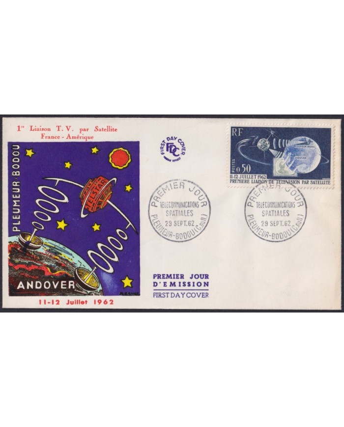 F-EX59772 FRANCE 1962 FIRST SATELLITE ANDOVER SPACE COSMOS.