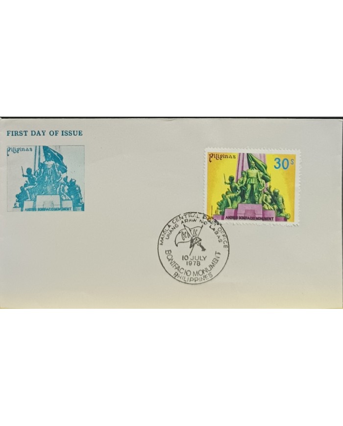 F-EX60690 PHILIPPINES IS 1978 FDC ANDRES BONIFACIO MONUMENT.
