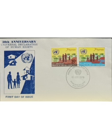 F-EX60697 PHILIPPINES IS 1978 FDC 30th ANNIV UNIVERSAL DECLARATION OF HUMAN RIGHTS.