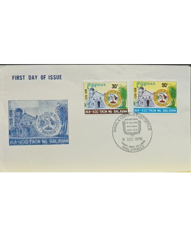 F-EX60699 PHILIPPINES IS 1978 FDC 400th ANNIV OF BALAYAN CHURCH BUILDING.