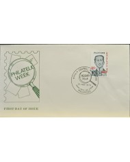 F-EX60702 PHILIPPINES IS 1979 FDC FELIPE ARONCILLO SURCHARGED PHILATELIC WEEK NEW VALUE.