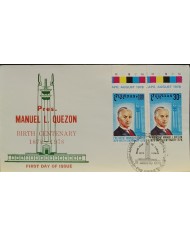 F-EX60720 PHILIPPINES IS 1978 FDC CENTENARY OF BIRTH MANUEL L. QUEZON.