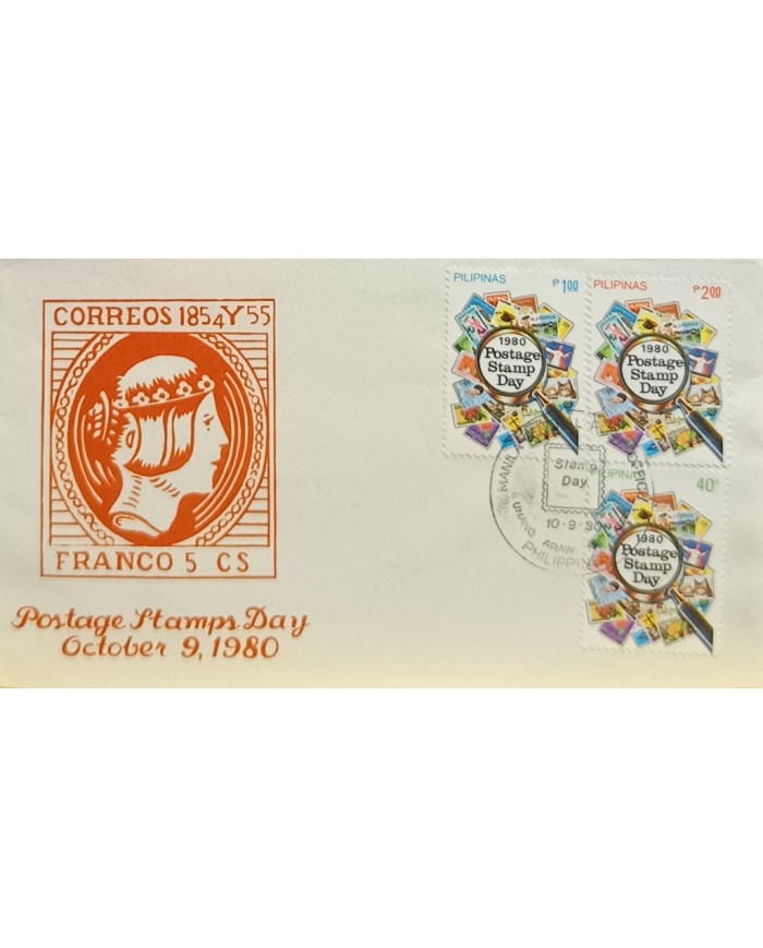F-EX60726 PHILIPPINES IS 1980 FDC POSTAGE STAMPS DAY.