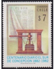 F-EX60422 CHILE MNH 1982 EL SUR DE CONCEPCION NEWSPAPER CENTENARY.