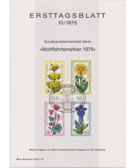 F-EX61104 GERMANY BERLIN 1975 ERSTTAGSBLATT 10/1975 FLOWER WOHLFAHSTSMARKEN.