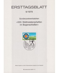 F-EX61119 GERMANY BERLIN 1979 ERSTTAGSBLATT 9/1979 ARCHERY CHAMPIONSHIP.
