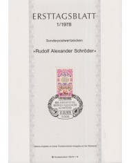 F-EX61128 GERMANY 1978 ERSTTAGSBLATT 1/1978 CENT RUDOLF ALEXANDER SCHRÖDER.