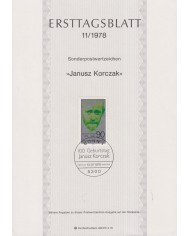 F-EX61136 GERMANY 1978 ERSTTAGSBLATT 11/1978 JANUSZ KORCZAK.