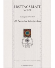 F-EX61138 GERMANY 1978 ERSTTAGSBLATT 14/1978 PAINTING GLASS CATHOLIC CONGRESS.