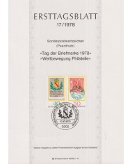 F-EX61141 GERMANY 1978 ERSTTAGSBLATT 17/1978 PHILATELIC EXPO.