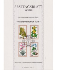 F-EX61142 GERMANY 1978 ERSTTAGSBLATT 18/1978 CHARTY SEMIPOSTAL FLOWER FLORES.