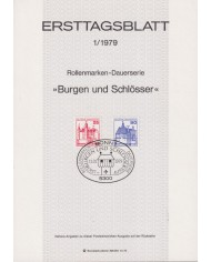 F-EX61147 GERMANY 1979 ERSTTAGSBLATT 1/1979 TOWN & CASTLES.