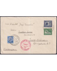 F-EX38976 GERMANY 1938 ZEPPELIN FLIGHT SUDETELAND TO GERMANY.