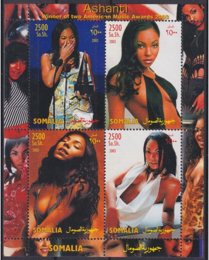 F-EX30776 SOMALIA MNH 2003 MOVIE CINEMA MUSIC ASHNTI PHOTO.