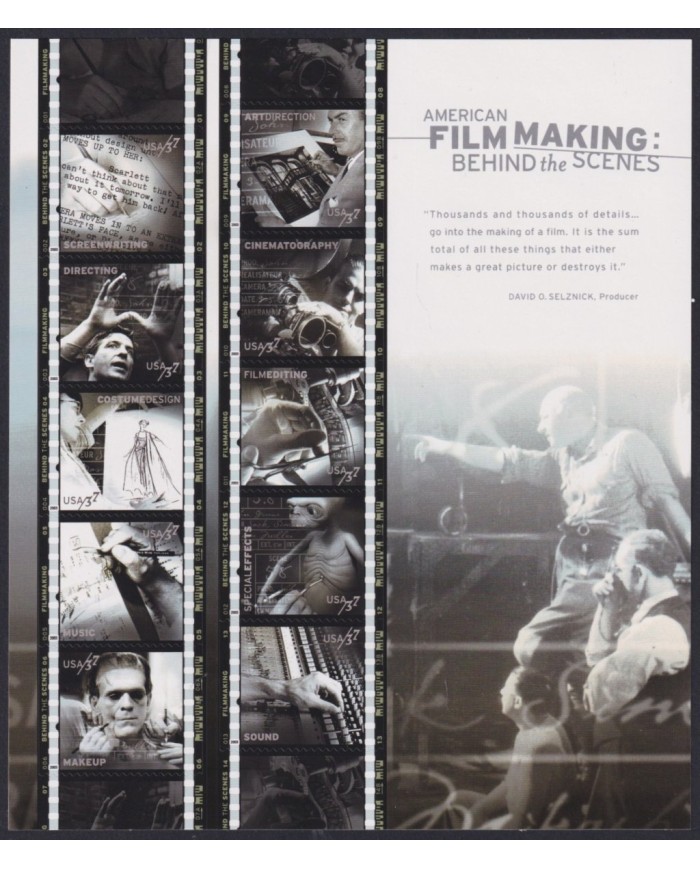 F-EX58043 US USA MNH 2003 AMERICAN FILM MAKING MOVIE MAKEUP MUSIC FILMEDITING.