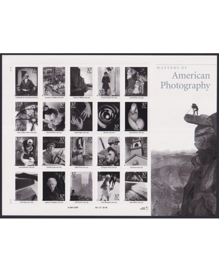 F-EX58052 US USA MNH 2002 MASTER OF AMERICAN PHOTOGRAPHY.