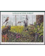 F-EX58053 US USA MNH 2002 SHEET LONGLEAF PINE FOREST WILDLIFE BIRD LIZARD FAUNA.