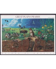 F-EX58054 US USA MNH 2001 SHEET GREAT PLAINS PRAIRIE WILDLIFE BIRD BISONTE FAUNA.