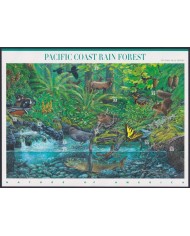 F-EX58058 US USA MNH 2000 SHEET PACIFIC COAST RAIN FOREST WILDLIFE BIRD FISH FAUNA.