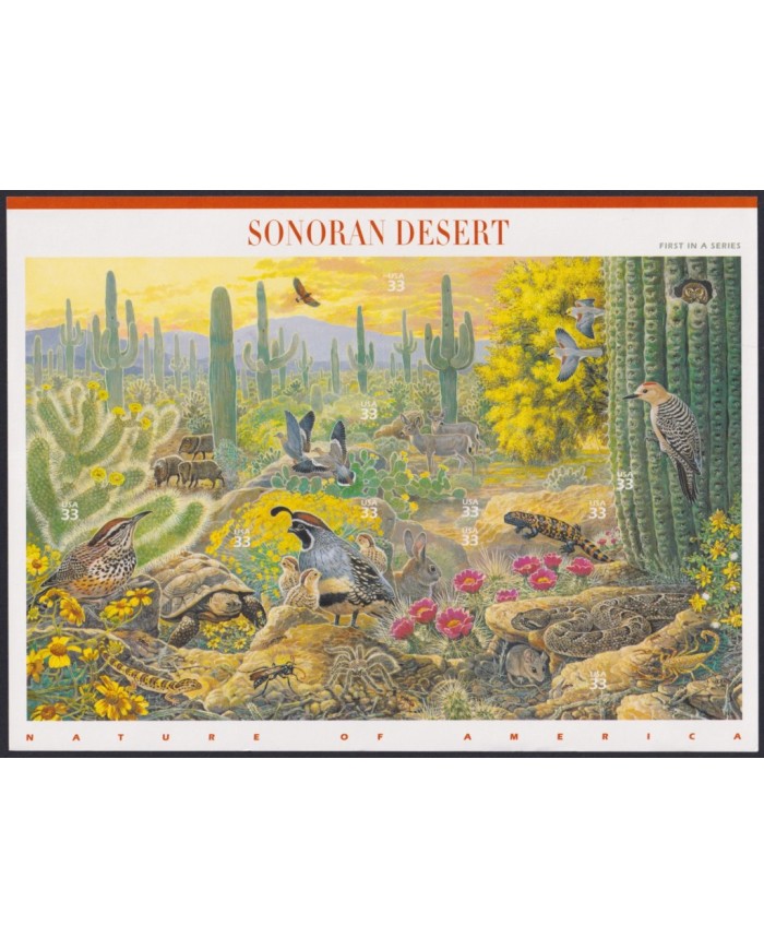F-EX58062 US USA MNH 1999 SHEET SONORA DESERT WILDLIFE BIRD FISH FAUNA.
