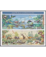 F-EX58076 US USA MNH 1997 SHEET WORLD OF DINOSAURS FAUNA.