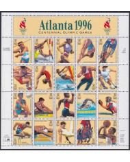F-EX58078 US USA MNH 1996 SHEET OLYMPIC GAMES ATHLETISM EQUESTRIAN CYCLING.