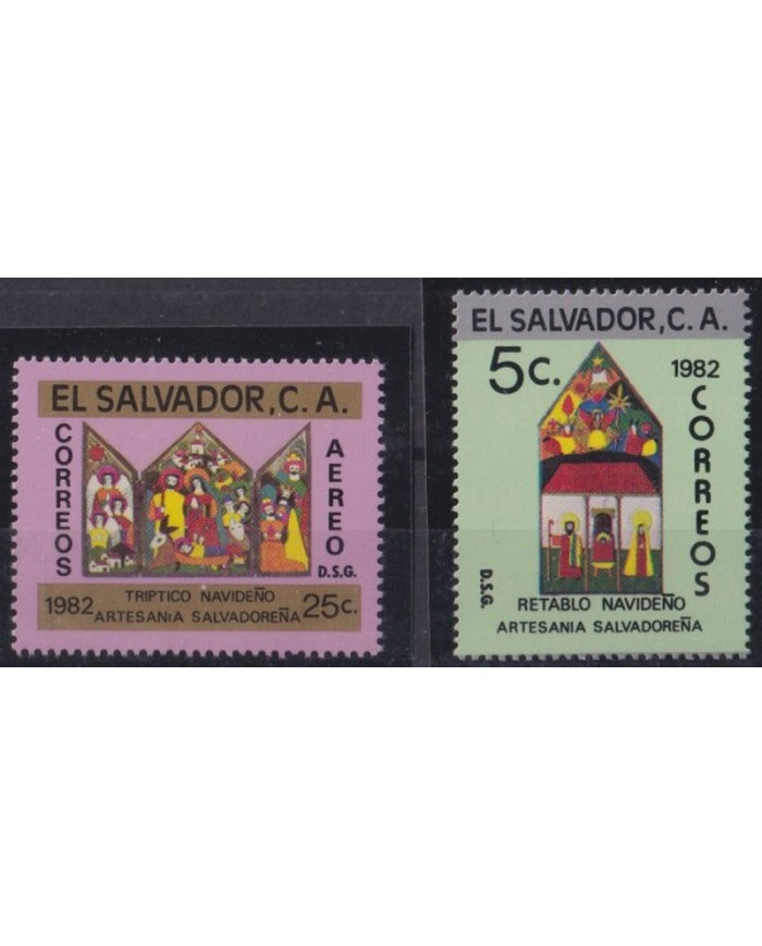 F-EX60948 EL SALVADOR 1982 MNH CHRISTMAS NAVIDAD RELIGION DRAWING.