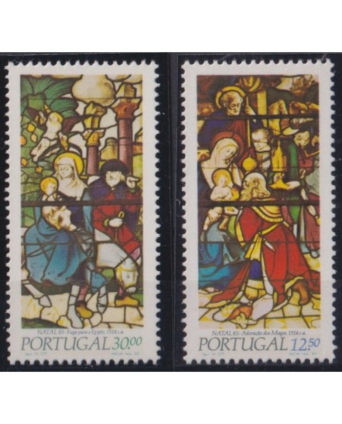 F-EX60955 PORTUGAL 1983 MNH CHRISTMAS NAVIDAD CHURCH STAINED GLASS ARCHITECTURE