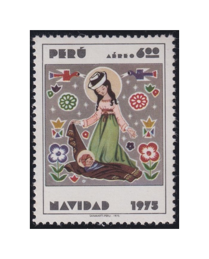 F-EX60960 PERU MNH 1975 CHRISTMAS NAVIDAD DRAWING RELIGION.