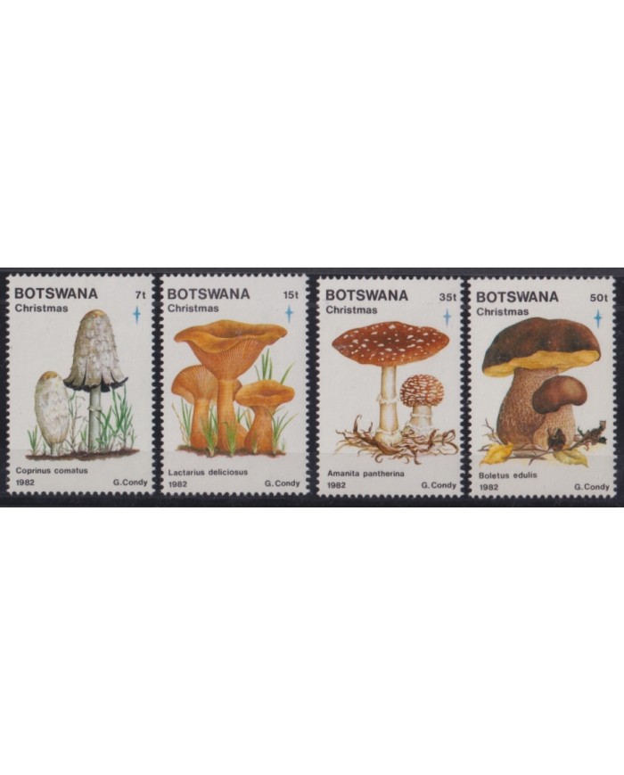 F-EX60978 BOTSWANA 1982 MNH CHRISTMAS NAVIDAD MUSHROOMS.