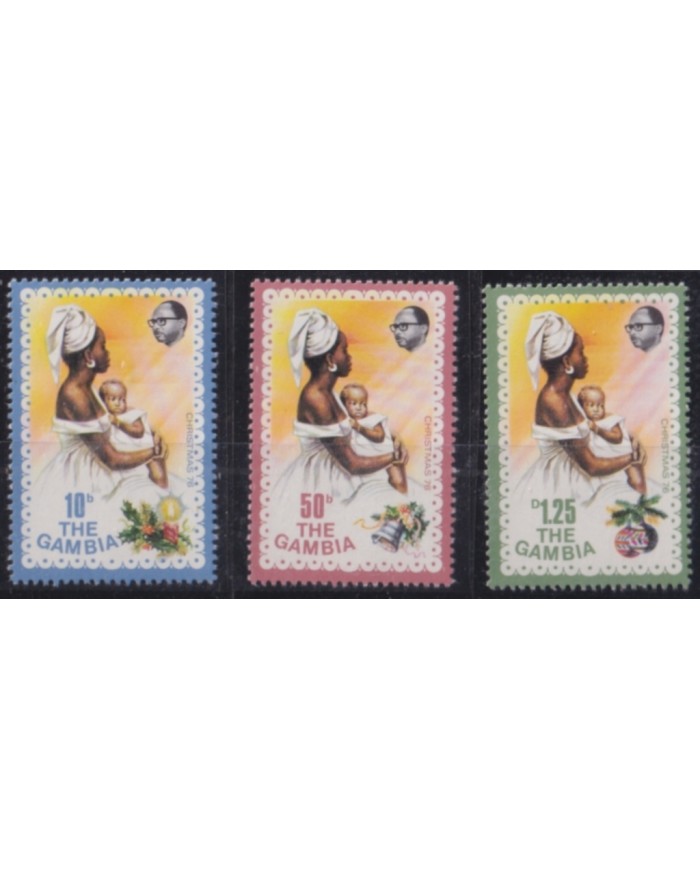 F-EX60988 GAMBIA MNH 1976 CHRISTMAS NAVIDAD WOMAN & CHILDREN.