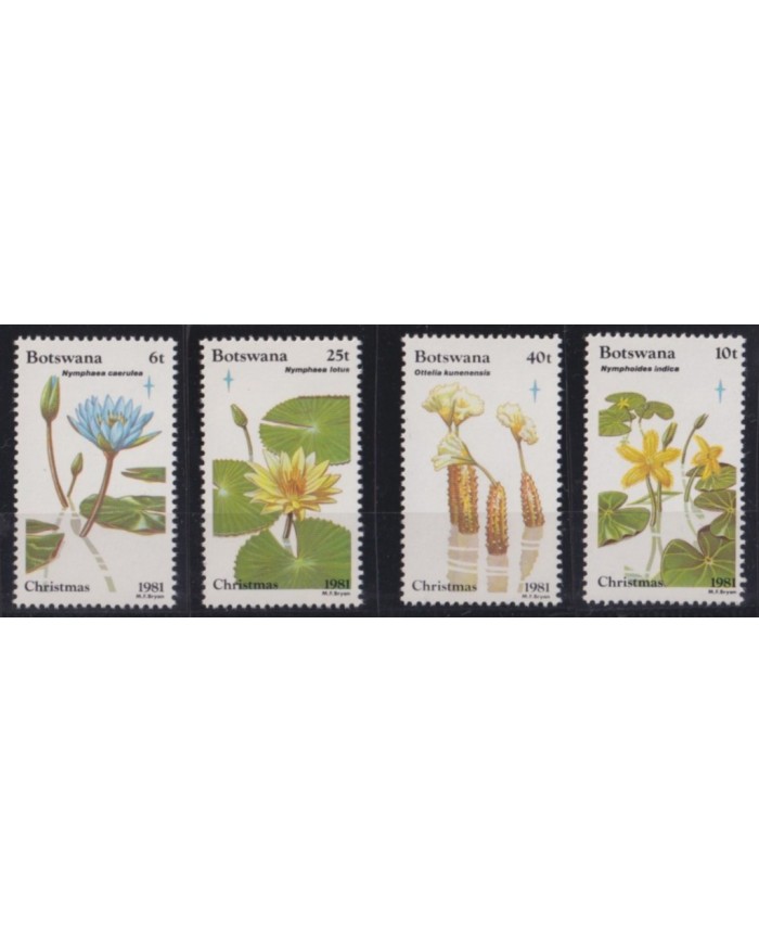F-EX60992 BOTSWANA 1981 MNH CHRISTMAS NAVIDAD FLORES FLOWER.