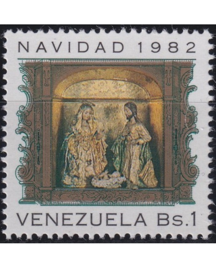 F-EX60999 VENEZUELA 1982 MNH CHRISTMAS NAVIDAD RELIGION ART BARROCO DIPTYCH.