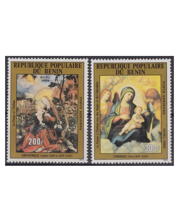 F-EX61002 BENIN 1982 MNH CHRISTMAS NAVIDAD RELIGION ART CORREGGIO GRUNEWALD.